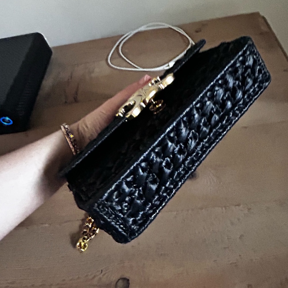 Celine claude raffia limited edition black box bag clutch with chain EUC - Picture 4 of 15